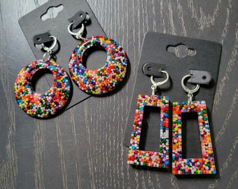 Boho Rainbow Large Dangle Earrings