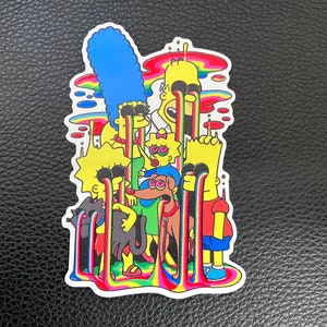 Rainbow Drippy Eyes - Simpsons Family Fan Art 3.5 in. Raised Spot UV Vinyl Stickers
