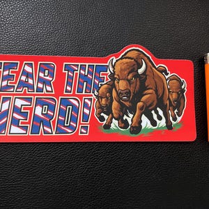 Fear the Herd! - Matte Vinyl Bumper Sticker 7.5 in. Wide - Fanart Buffalo Bills Car or Truck Slaps