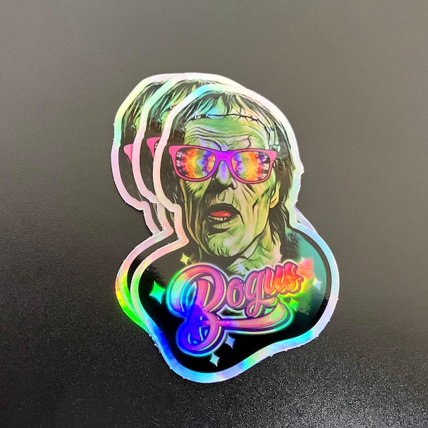 Bogus! -v2  Frankenstein's Monster from Monster Squad - 3 in. Tall Holographic Vinyl Stickers