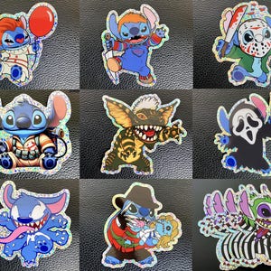 Stitch Mashups Glitter Vinyl Sticker - 3in. Tall - 9 Different Variants!!