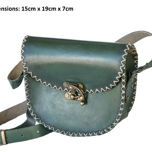 WOMEN GREEN Turksh 3mm pflanzlich gegerbtes Handfärbe Büffelleder, Schultertasche, Crossbody Tasche, Lederhandtasche Ethnic, Tasche, Damen