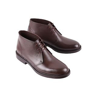 Men's Short Boots Handmade BROWN SUEDE Leather Dress Shoes - Etsy
