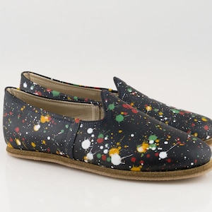 Men Splanter BLACK SMOOTH Turkish Genuine Leather Handmade CLASSIC Yemeni Shoes, Slippers, Natural, Colorful, Slip-On
