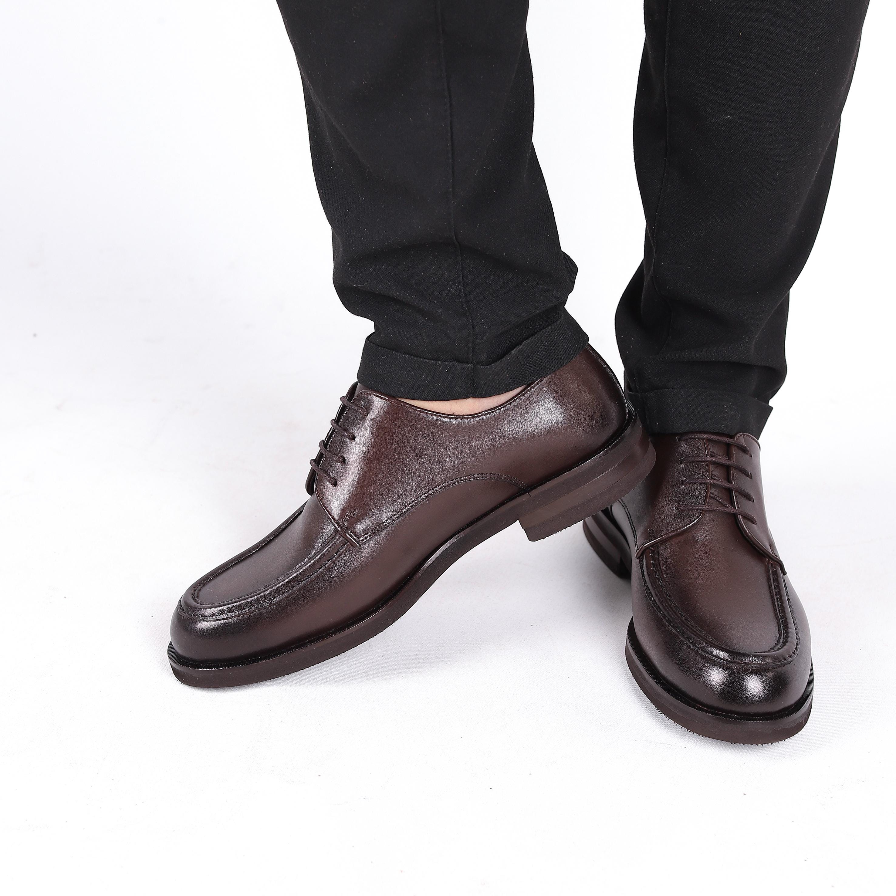 MONOMIO Mens Brown Textured Leather Lace Up Oxford Dress Shoes Size 45 GBX Men main image 4