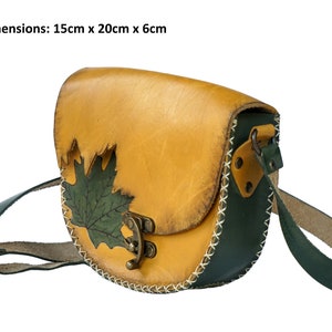 FRAUEN Gelb Turksh 3mm Pflanzlich gegerbte Handfärbung Büffelleder, Umhängetasche, Crossbody-tasche, Lederhandtasche Ethnische Tasche