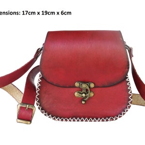 WOMEN RED Turksh 3mm pflanzlich gegerbtes Handfärbe Büffelleder, Schultertasche, Crossbody Tasche, Lederhandtasche Ethnic, Tasche, Damenhandtasche