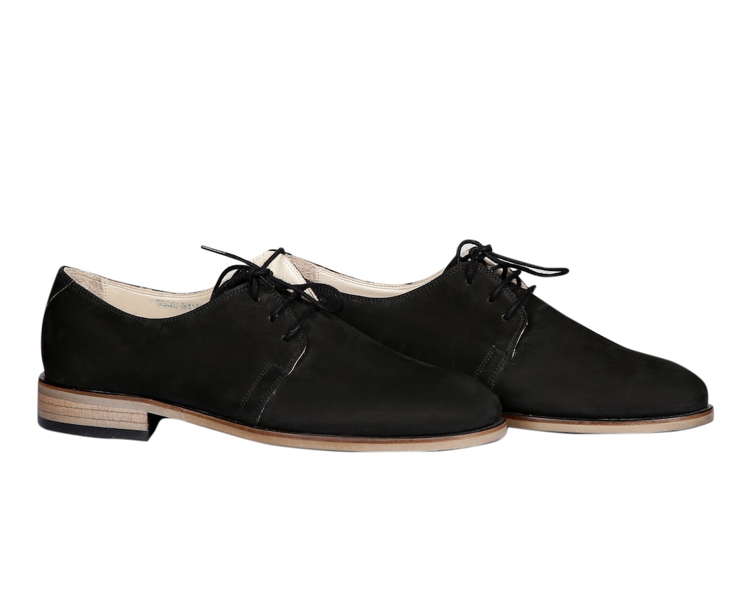 Handmade Black Nubuck Leather Oxford Dress Shoes - Etsy