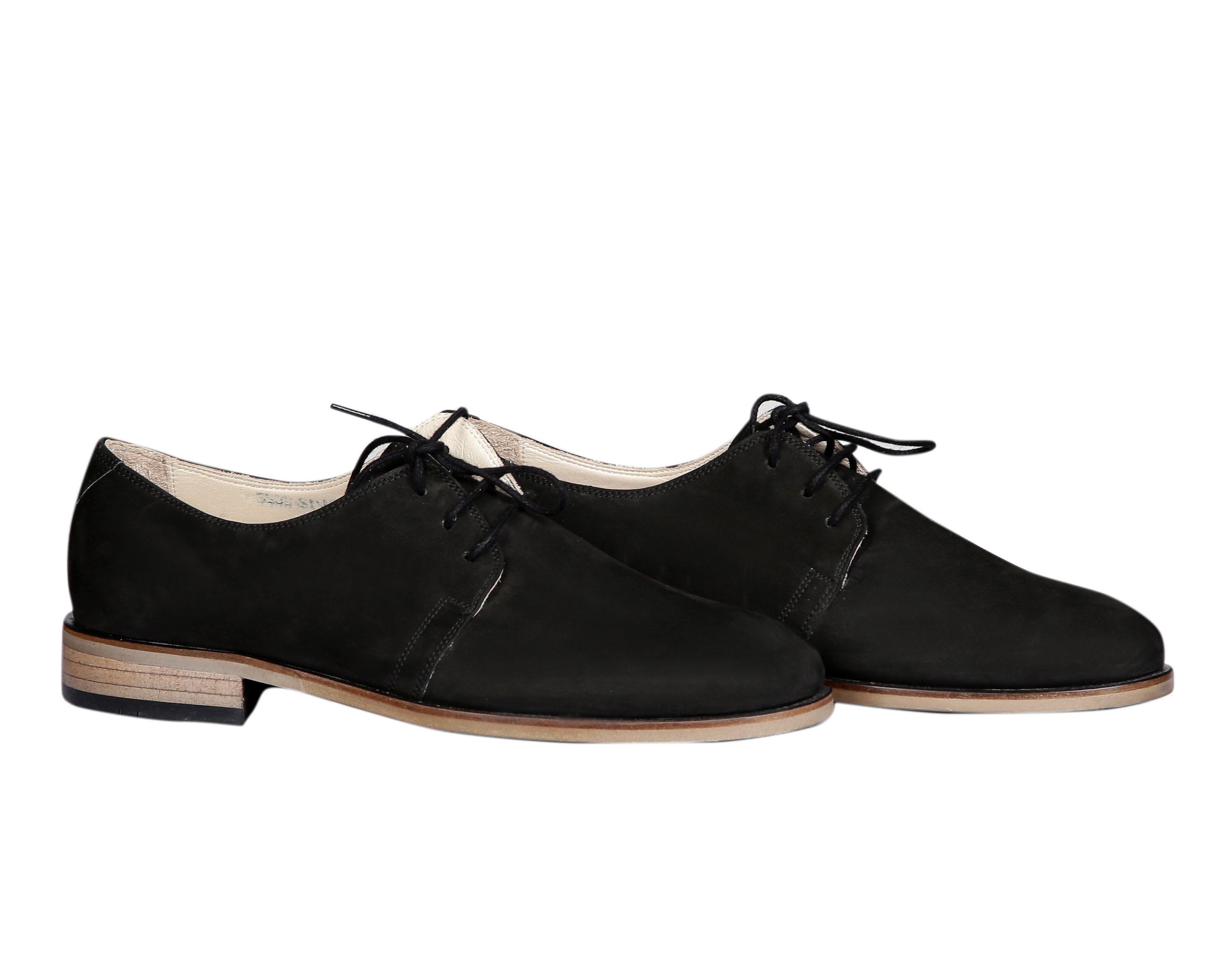 Black Nubuck Oxford Shoes - Lace Up Business Casual Handmade Black Nubuck Leather Oxford Dress Shoes - Etsy main image 3