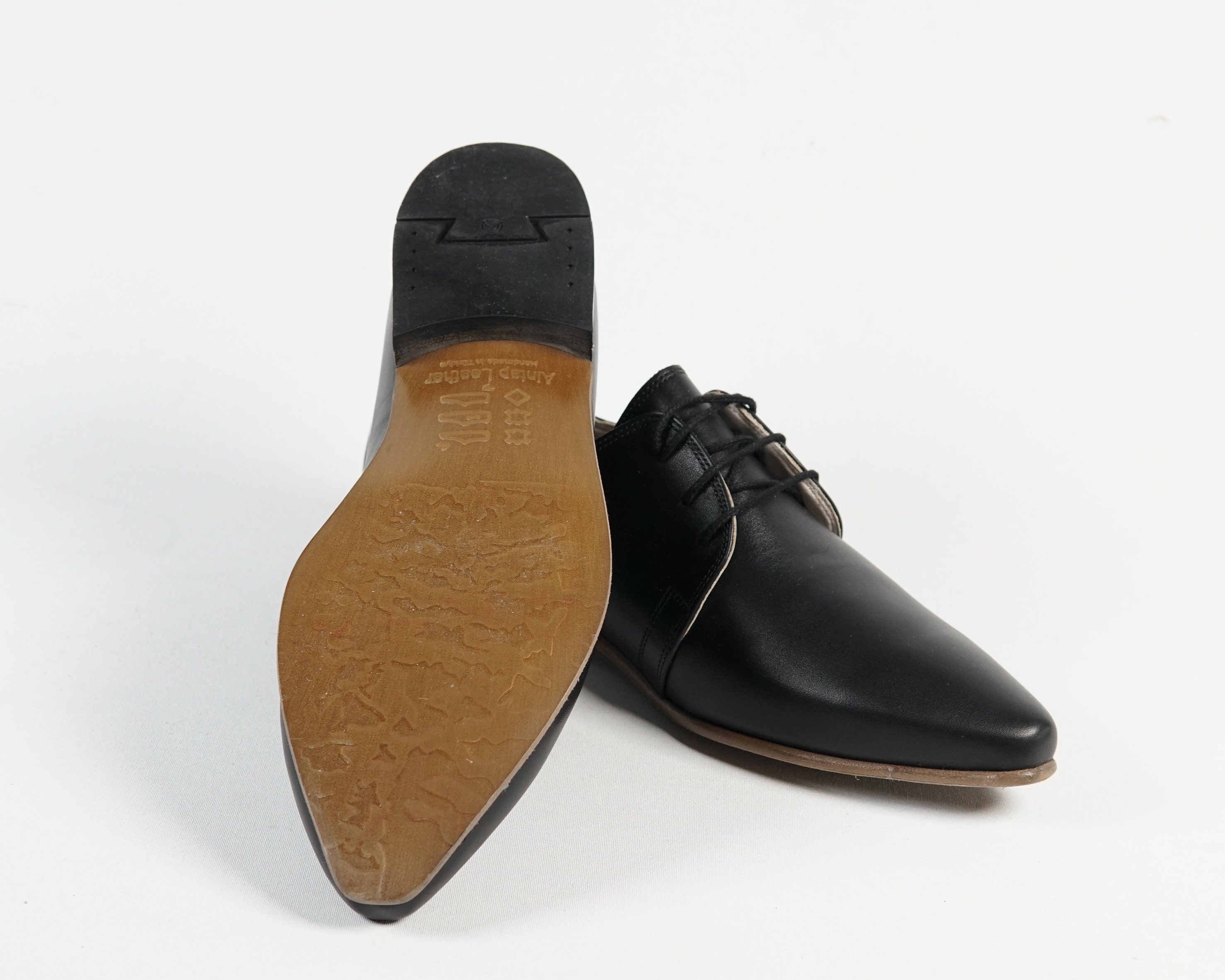 Leather High Heel Oxford Shoes with Horsehair Pointy Toe Design