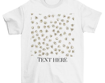 Customized Popcorn Pattern Classic T-shirt, custom text, custom name, cute shirt, food