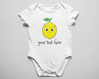 Customized Vintage Lemons Baby Bodysuit, Cute Lemon, Fruits Toddler Shirt