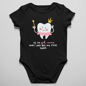 Customized I Just Got My First Tooth For Girls Bodysuit Design Baby Clothes Onesies Personalized Toddler Outfits Apparel Infants