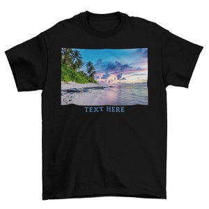 Customized Tropical View Classic T-Shirt, Personalized Print Shirt, Cute Design