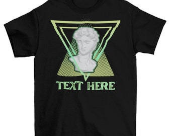 Customized Statue Shirt, Modern Style Shirt, Gradient Shirt, Custom Text T-shirt, Ancient Times Head Statue T-Shirt Design