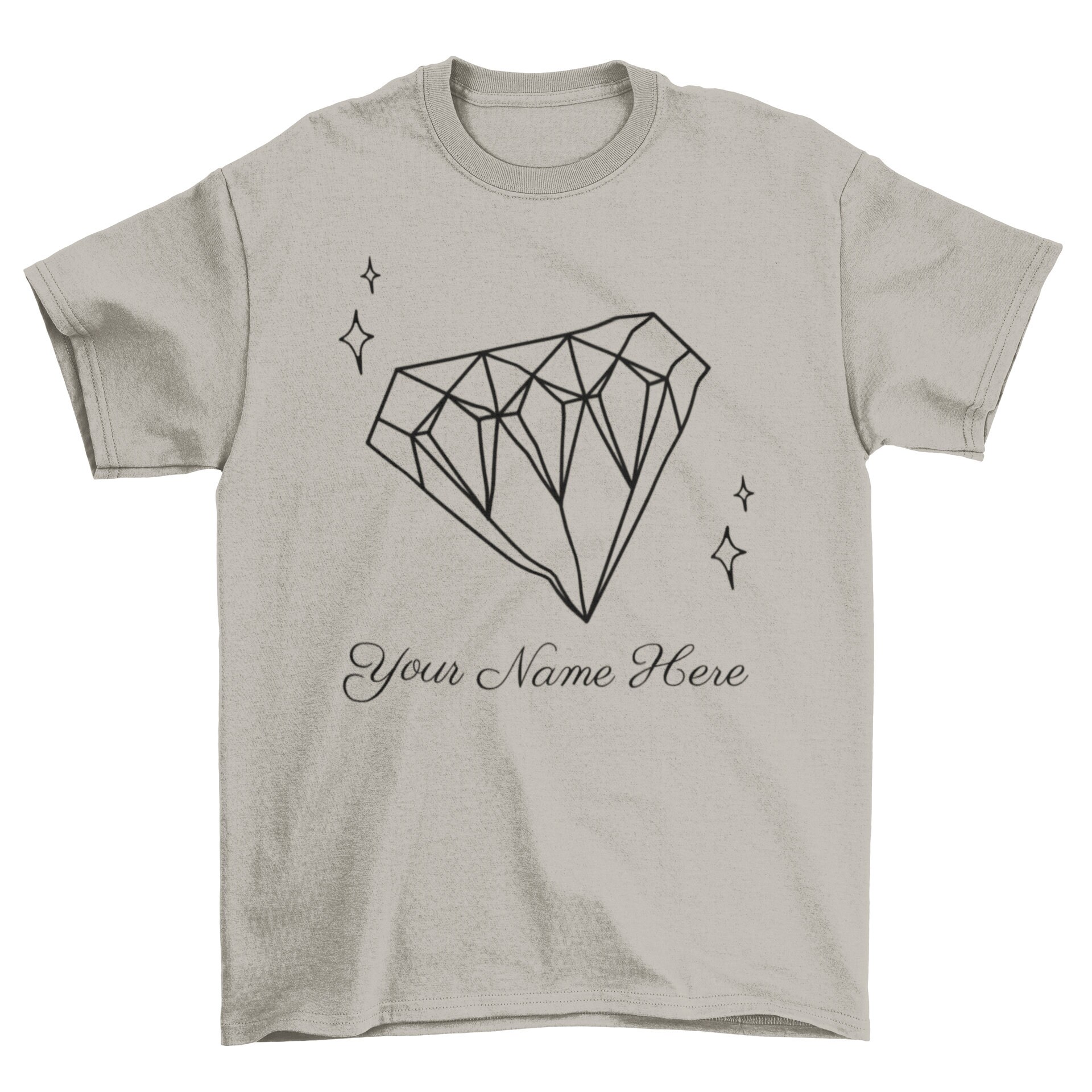 Customized Diamond Minimalist T-shirt, Personalized Text With ...