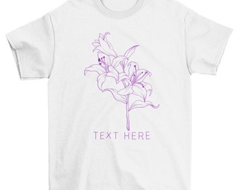 Customized Lily Flower Classic T-shirt, Lilium Shirt, Genus of Plants Shirt, Autumn Flower Shirt, Fertility Shirt, Purity Shirt, Family Tee