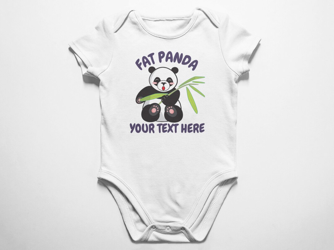 Customized Panda Cute Munching Bodysuit, Cute Little Baby Panda Design ...
