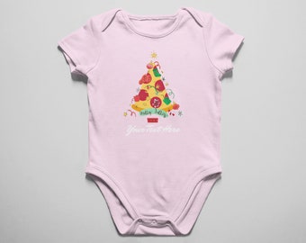 Customized Pizza Xmas Tree Bodysuit, Food Bodysuit, Snacks Bodysuit, Merry Christmas Bodysuit, Christmas Tree Bodysuit