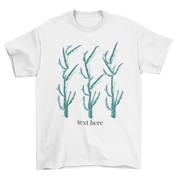 Customized Succulent Rhipsalis Watercolor Classic T-shirt, Printed Graphic Design T-Shirt