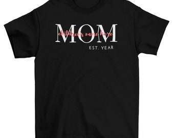 Customized Established Mom With Children's Name, Mother Shirt Design, Established Year Shirt, Women Shirt, Adult Gift Shirt, Adult Tee
