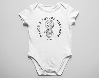 Customized Future Mechanic Bodysuit Unique Design Baby Clothes Onesies Personalized Toddler Outfits Apparel For Infants