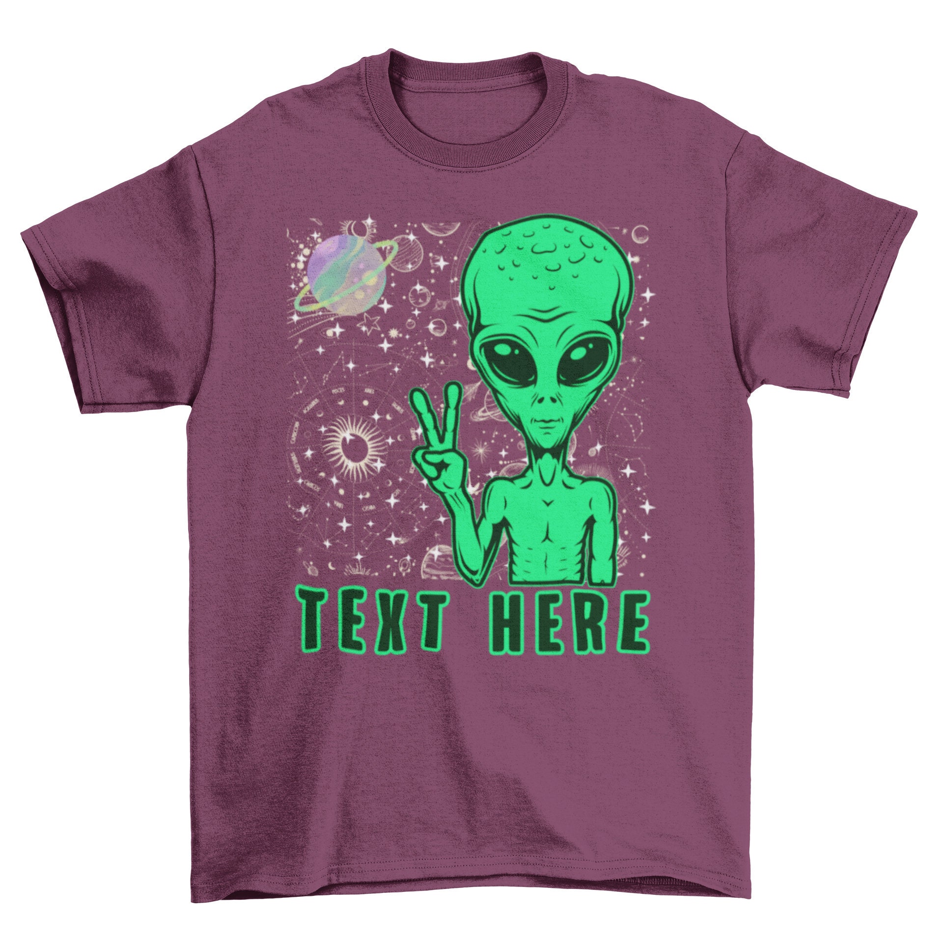 Customized Alien Shirt, Galaxy, Space, Planet, UFO, Print Design Cool ...