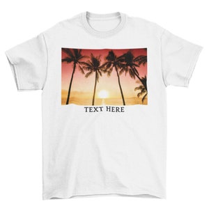 Customized Beach Sunset Classic T-Shirt, Personalized Print Shirt, Cute Design