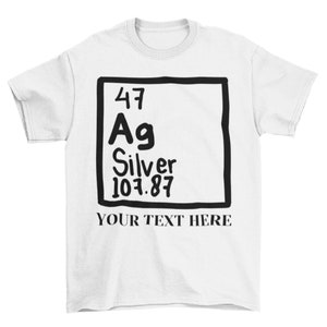 Customized Silver Periodic Table Elements Shirt
