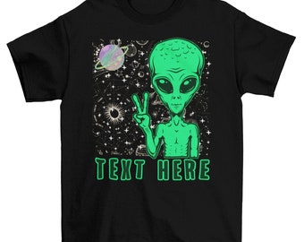 Customized Alien Shirt, Galaxy, Space, Planet, UFO, Print Design Cool Design Custom Shirt Design Personalized Family T-shirt