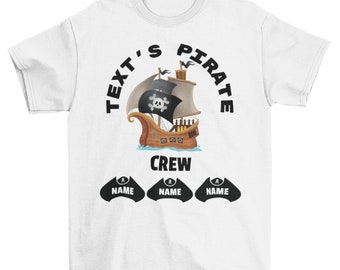 Customized Text's Pirate Crew Personalized Shirt Top Quality Unique Design Clothing Clothes Apparel Tee Design T-Shirt