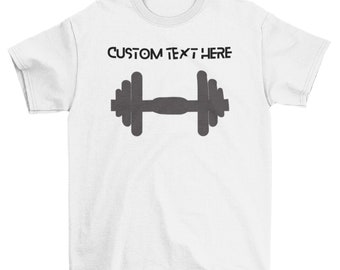 Customized Dumbbell Personalized Shirt. A piece of equipment used in weight training. Cute  shirt design, Custom text shirt