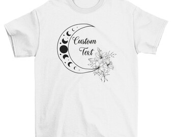 Customized Floral Moon Shirts, Birthday Gift, Girl Friends, Custom Shirt Design, Cool And Unique Design