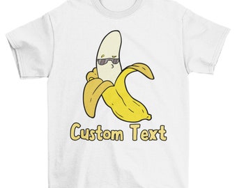 Customized Cute Cartoon Cool Banana With Shades Shirt Design, Cute Design, Custom Text, Custom Shirt Design Personalized Family T-shirt
