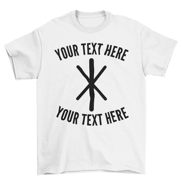Customized Strength Viking Runes Symbolic for the Unity of Denmark and Norway and Symbolized Strength T-Shirt Design With Editable Text
