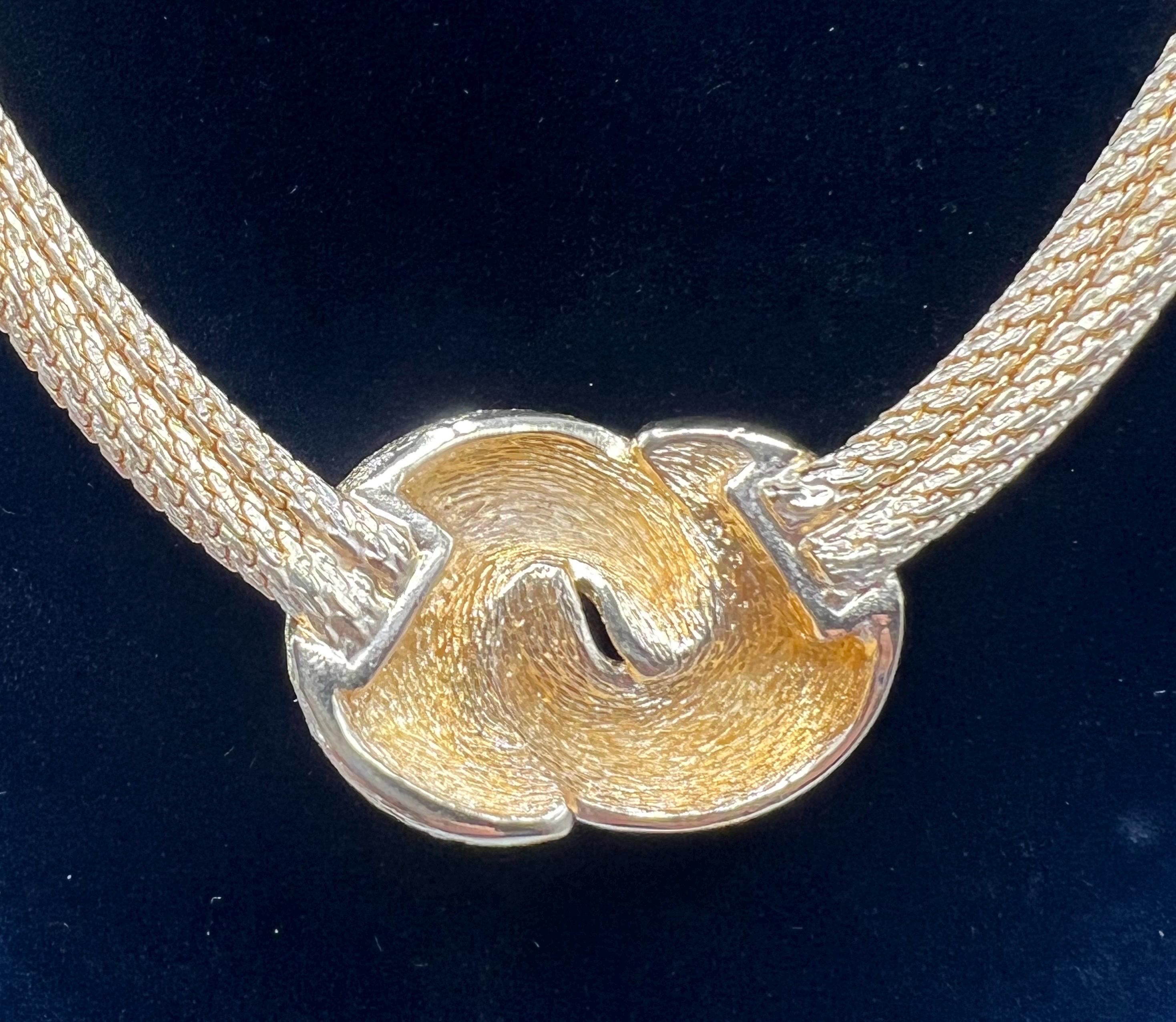RARE 1980's Vintage Christian Dior Love Knot Necklace