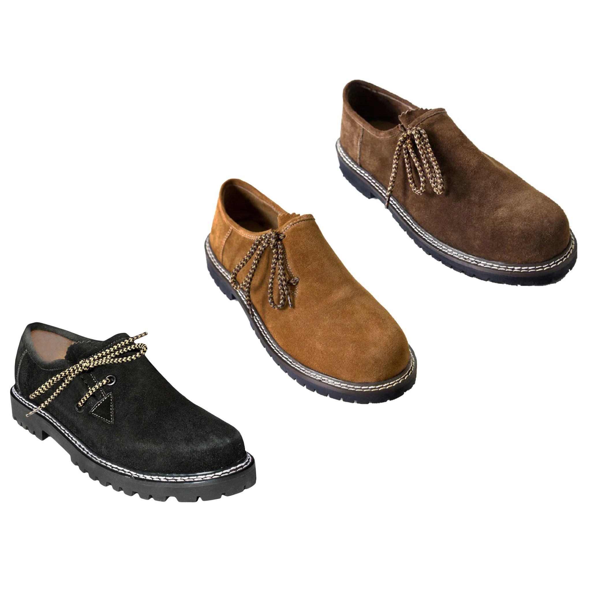Bavarian Shoes Men Suede Leather Shoes Traditional German Style Oktoberfest Shoes Etsy