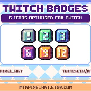 Numbers Badges Gems Ver. | Gem Colorful Aesthetic | Twitch Sub / Bit Badge Set | Channel Points Icons | Emotes | YouTube Discord