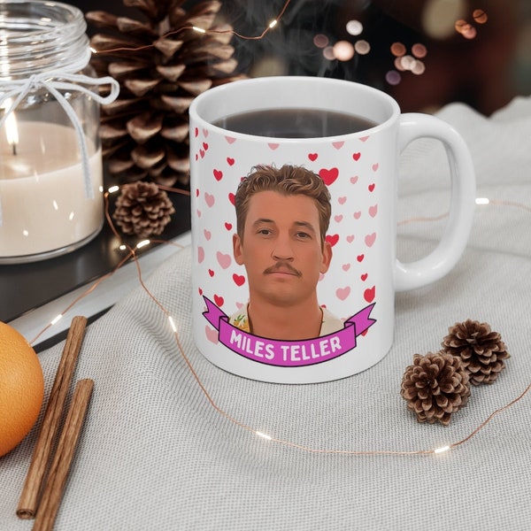 Miles Teller Cute Mug Gift, Customized Coffee/Tea Mug, Miles Teller Ceramic Mug, Cool Handsome Miles Teller Mug Gift Idea Handmade in USA