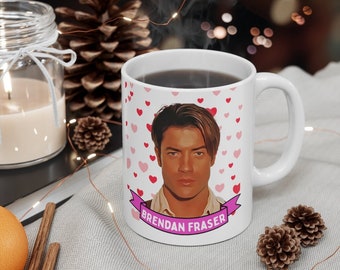 Brendan Fraser Cute Mug Gift, Customized Coffee/Tea Mug, Brendan Fraser Ceramic Mug, Cool Brendan Fraser Mug Gift Idea Handmade in USA