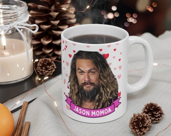 Jason Momoa Cute Mug Gift, Customized Coffee/Tea Mug, Jason Momoa Ceramic Mug, Cool Handsome Jason Momoa Mug Gift Idea Handmade in USA