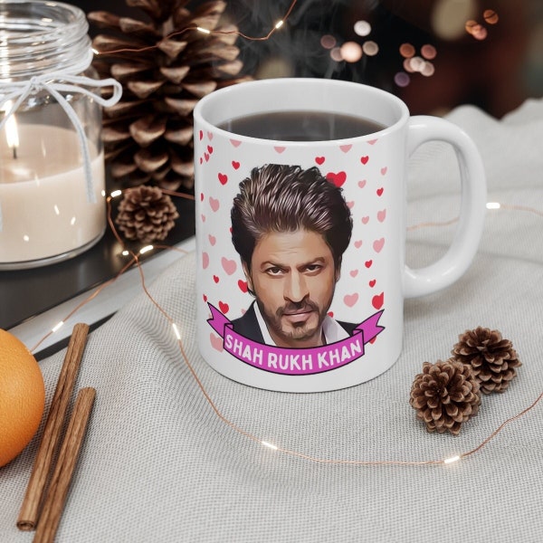 Shah Rukh Khan Cute Mug Gift, Customized Coffee/Tea Mug, Shah Rukh Khan Ceramic Mug, Cool Funny Shah Rukh Khan Mug Gift Idea Handmade in USA