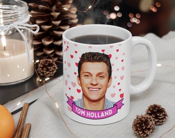 Tom Holland Cute Mug Gift, Customized Coffee/Tea Mug, Tom Holland Ceramic Mug, Cool Funny Tom Holland Mug Gift Idea Handmade in USA Active