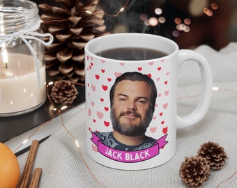 Jack Black Becher, maßgeschneiderte Kaffee- / Teetasse, Jack Black Keramikbecher, coole lustige Jack Black Becher Geschenkidee handgefertigt in den USA