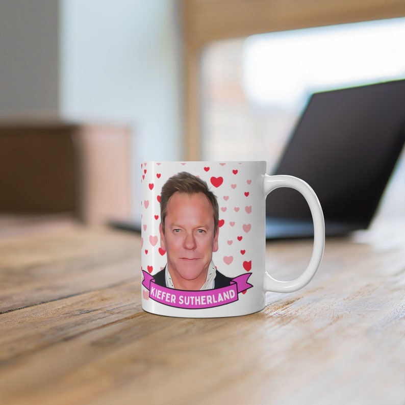 Kiefer Sutherland Cute Mug Gift, Customized Coffee/Tea Mug, Kiefer Sutherland Ceramic Mug, Cool Kiefer Sutherland Mug Gift Handmade in USA image 7
