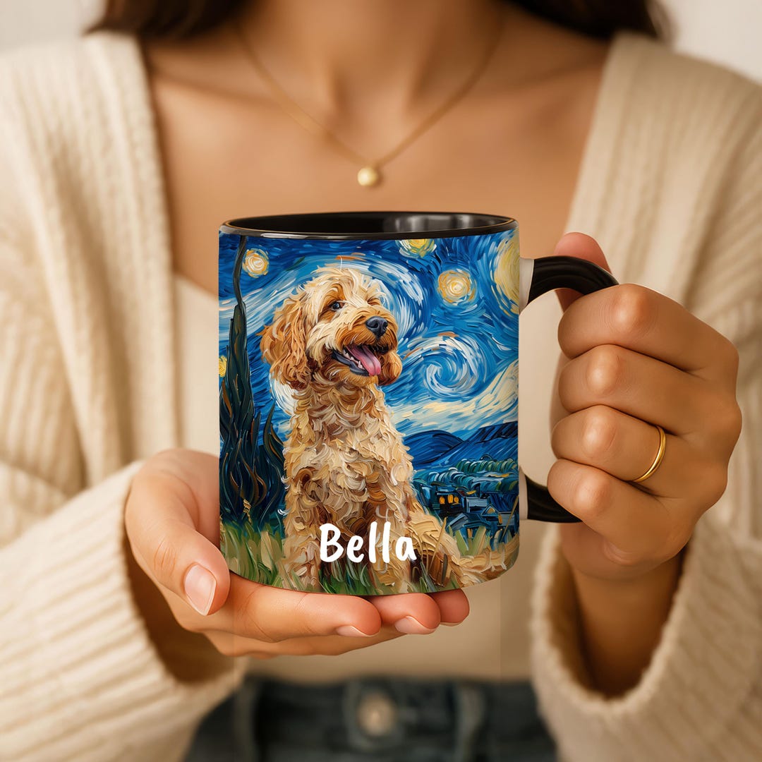 Set Cockapoo Mugs Personalized Cockapoo Dog Starry Night Mug, Gotcha Day Cockapoo Parent ...