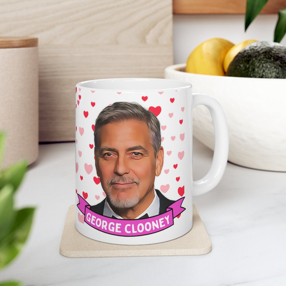 George Clooney Mug - 11oz or 20 oz - George Clooney Coffee Cup - Ceramic Mug