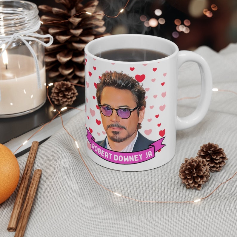 Robert Downey Jr Cute Mug Gift, Customized Coffee/Tea Mug, Robert Downey Jr Ceramic Mug, Cool Robert Downey Jr Mug Gift Idea Handmade in USA image 5