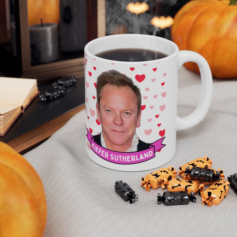 Kiefer Sutherland Cute Mug Gift, Customized Coffee/Tea Mug, Kiefer Sutherland Ceramic Mug, Cool Kiefer Sutherland Mug Gift Handmade in USA image 8