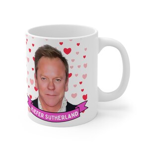 Kiefer Sutherland Cute Mug Gift, Customized Coffee/Tea Mug, Kiefer Sutherland Ceramic Mug, Cool Kiefer Sutherland Mug Gift Handmade in USA image 4